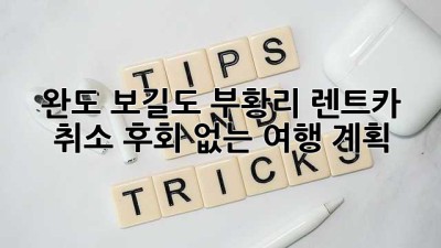 완도 보길도 부황리 렌트카 취소, 후회 없는 여행 계획!